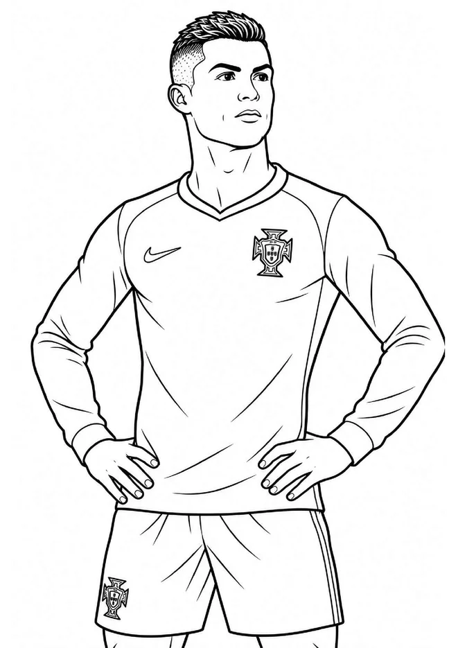 Desenhos do Cristiano Ronaldo para Imprimir e Colorir para imprimir e colorir - imagem 10